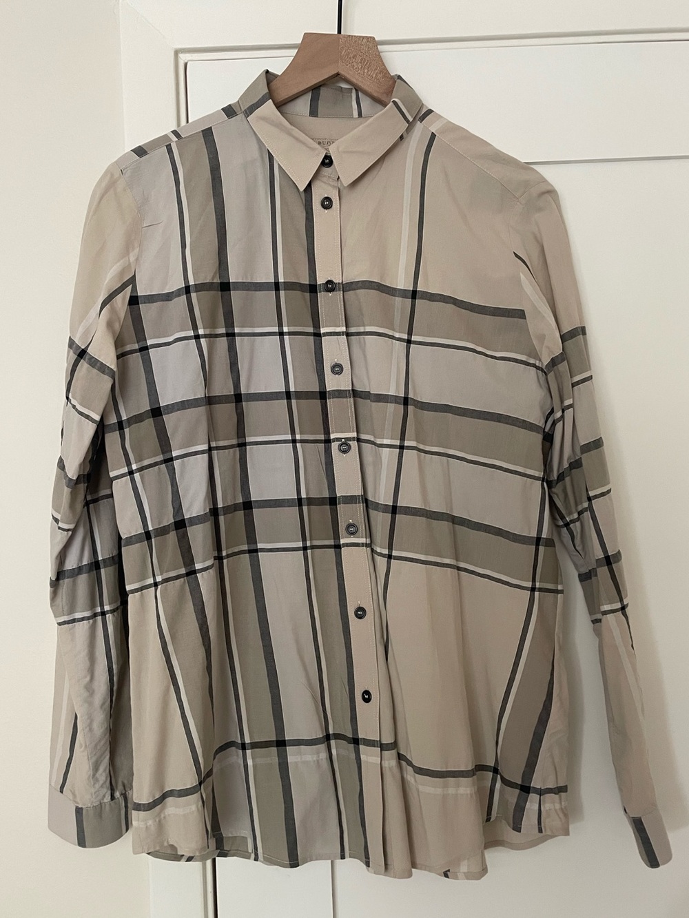 Burberry Brit Beige Check Button Down Shirt